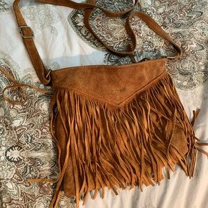 Tan Fringe Purse